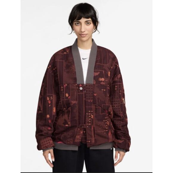 Nike x Naomi Osaka Jacquard Jacket Burgundy Crush FV7795-652 - Women's Size M - Picture 1 of 8